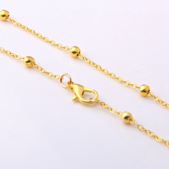 Seaside Seashell Necklace in Turquoise + Gold - Picture 2 of 3